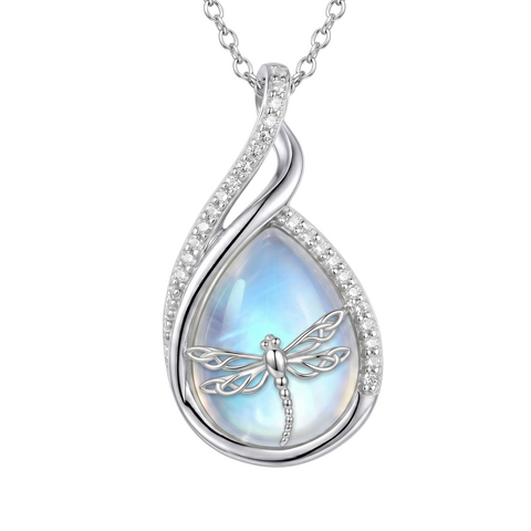 Sterling Silver Lapis Lazuli Black Onyx Moonstone Moss Agate Turquoise Butterfly Dragonfly Hummingbird  Pendant Necklace