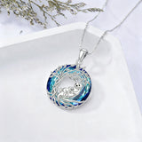 Sterling Silver Crystal  Hippo Elephant Squirrel Otter Bear Tree of Life Pendant Necklace  Mother's Day Christmas Gifts