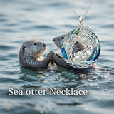 Sterling Silver Crystal  Hippo Elephant Squirrel Otter Bear Tree of Life Pendant Necklace  Mother's Day Christmas Gifts