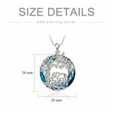 Sterling Silver Crystal  Hippo Elephant Squirrel Otter Bear Tree of Life Pendant Necklace  Mother's Day Christmas Gifts