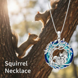 Sterling Silver Crystal  Hippo Elephant Squirrel Otter Bear Tree of Life Pendant Necklace  Mother's Day Christmas Gifts