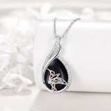 Sterling Silver Lapis Lazuli Black Onyx Moonstone Moss Agate Turquoise Butterfly Dragonfly Hummingbird  Pendant Necklace