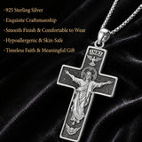 Sterling Silver Cross Pendant Necklace Christian Religious Jewelry Gifts for Anniversary