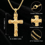 14K Gold Plated Religious Amulet  Cross Pendant Necklace