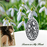 Personalized Custom Birth Flower Urn Necklace for Ashes S925 Silver 12 Month Pendant Cremation Jewelry for Women