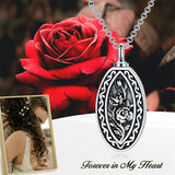 Personalized Custom Birth Flower Urn Necklace for Ashes S925 Silver 12 Month Pendant Cremation Jewelry for Women