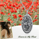 Personalized Custom Birth Flower Urn Necklace for Ashes S925 Silver 12 Month Pendant Cremation Jewelry for Women