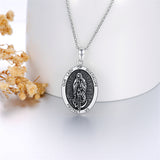 Sterling Silver  Virgin Mary Saint Florian Saint Jude Saint Michael Saint Benedict Amulet Protection Pendant Necklace