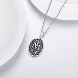 Sterling Silver  Virgin Mary Saint Florian Saint Jude Saint Michael Saint Benedict Amulet Protection Pendant Necklace