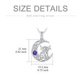 Sterling Silver 12 Month Birthstone Highland Cow  Pendant Necklace