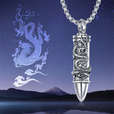 Bullet Urn Necklace for Ashes 925 Sterling Silver Butterfly Rose Pendant Keepsake Cremation Jewelry Gift for Women Men