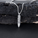 Bullet Urn Necklace for Ashes 925 Sterling Silver Butterfly Rose Pendant Keepsake Cremation Jewelry Gift for Women Men