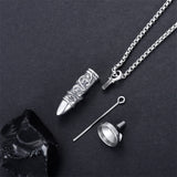 Bullet Urn Necklace for Ashes 925 Sterling Silver Butterfly Rose Pendant Keepsake Cremation Jewelry Gift for Women Men