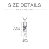 Bullet Urn Necklace for Ashes 925 Sterling Silver Butterfly Rose Pendant Keepsake Cremation Jewelry Gift for Women Men