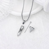 Bullet Urn Necklace for Ashes 925 Sterling Silver Butterfly Rose Pendant Keepsake Cremation Jewelry Gift for Women Men