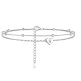 Sterling Silver 26 initials Single Layer Charm Anklet