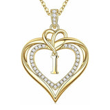 14K Gold Plated Initial Double Heart Pendant Necklace Anniversary Birthday Gifts for Women