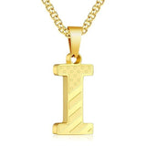 14K Gold Plated American Flag Initial Pendant Necklace for Men
