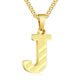 14K Gold Plated American Flag Initial Pendant Necklace for Men
