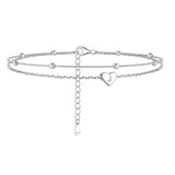 Sterling Silver 26 initials Single Layer Charm Anklet