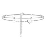 Sterling Silver 26 initials Single Layer Charm Anklet