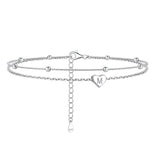 Sterling Silver 26 initials Single Layer Charm Anklet