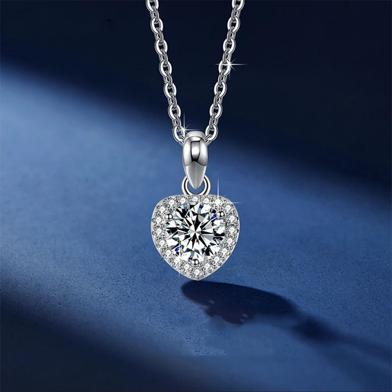 Sterling Silver 1CT Moissanite Pendant Necklace