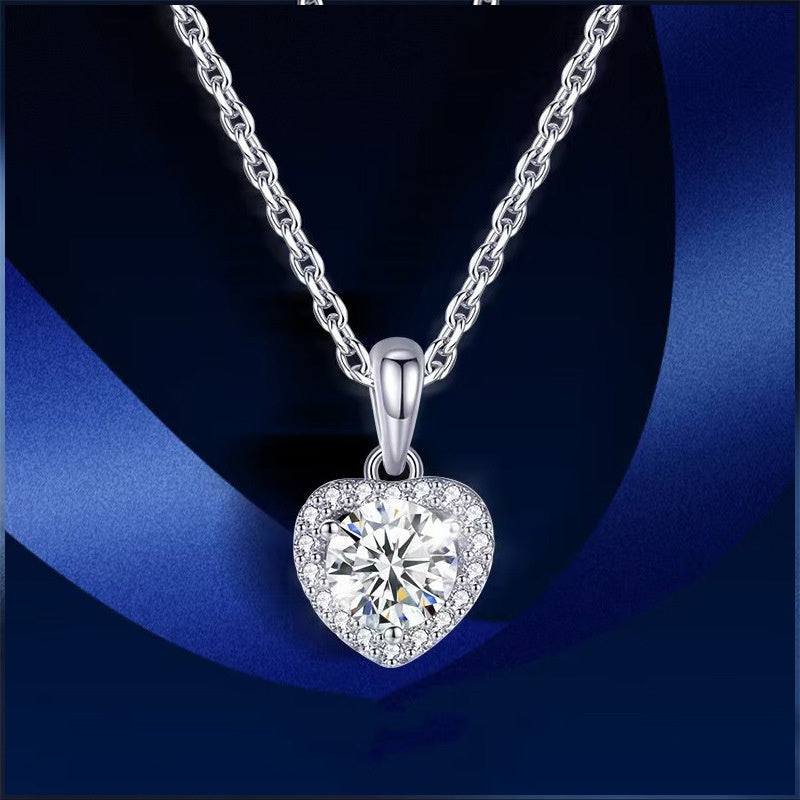 Sterling Silver 1CT Moissanite Pendant Necklace