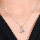 Sterling Silver 1CT Moissanite Pendant Necklace, Valentine's Day Gift
