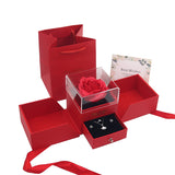 New Red Gift Box Double Door Rose Gift Box Jewelry Packaging Box Ring Earring Necklace Jewelry Box