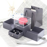 New Grey Gift Box Double Door Rose Gift Box Jewelry Box Ring Earring Necklace Jewelry Box