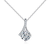 Sterling Silver 1CT Moissanite Pendant Necklace, Valentine's Day Gift