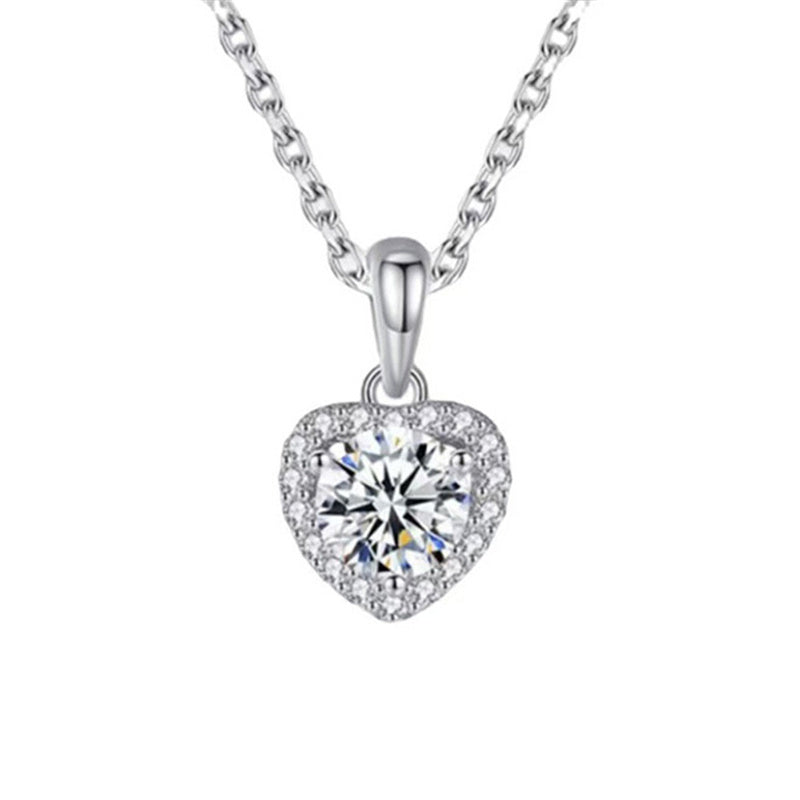 Sterling Silver 1CT Moissanite Pendant Necklace
