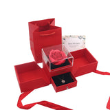 New Red Gift Box Double Door Rose Gift Box Jewelry Packaging Box Ring Earring Necklace Jewelry Box