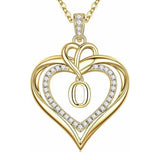 14K Gold Plated Initial Double Heart Pendant Necklace Anniversary Birthday Gifts for Women