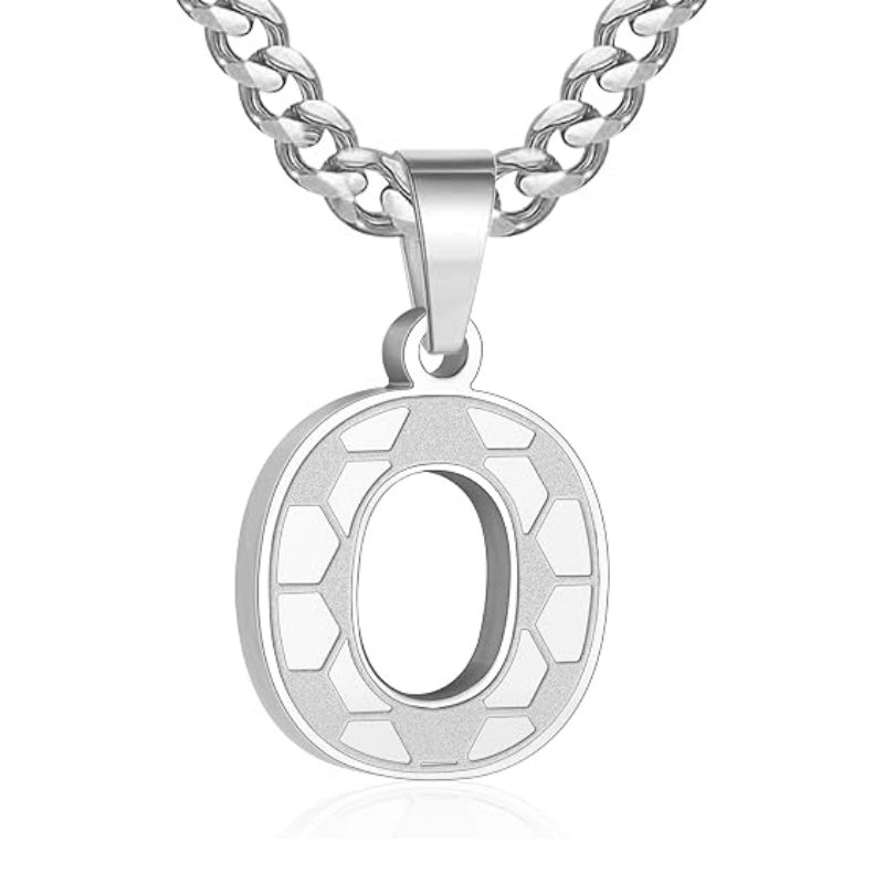 14K Gold Plated Soccer Initial Pendant Necklace for Men
