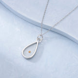 925 Silver Mustard Seed Necklace Tear Drop Pendant Necklace