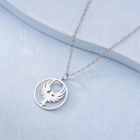 Sterling Silver Phoenix Pendant Necklace