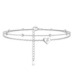 Sterling Silver 26 initials Single Layer Charm Anklet