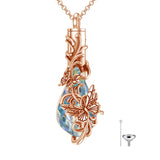 Sterling Silver Teardrop Crystal Butterfly Dragonfly Fox Hummingbird Phoenix Tree of Life Urn Necklaces for Ashes