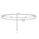 Sterling Silver 26 initials Single Layer Charm Anklet