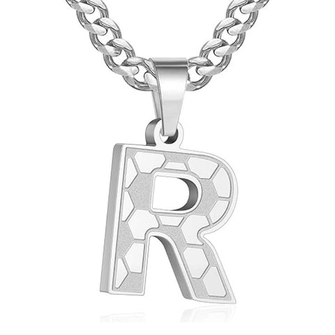 14K Gold Plated Soccer Initial Pendant Necklace for Men