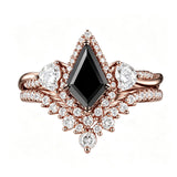 Sterling Silver 10K  14K  18K Gold 1CT-4CT Black Onyx Engagement Ring Gothic Wedding Promise Ring