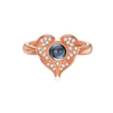 10K 14K 18K Gold Personalized Heart Photo Ring