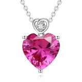 14K Gold 3 Carat Heart-cut Birthstone Pendant Necklace