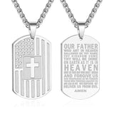 Stainless Steel American Dog Tag Pendant Necklace for Men