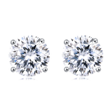 925 Sterling Silver Elegant Brilliance: Classic Round Cut Moissanites In Four-prong Setting