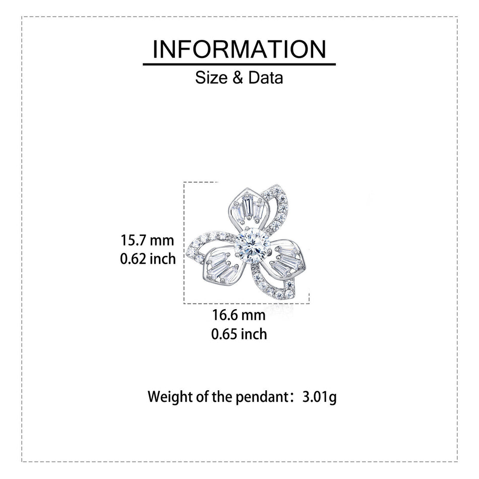 925 Sterling Silver Elegant Four-leaf Clover Moissanite Earrings