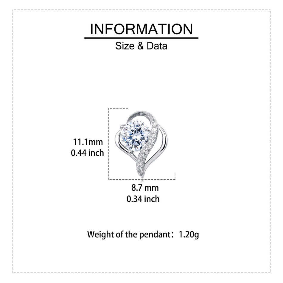 925 Sterling Silver Elegant Heart-shaped Moissanite Earrings In Plated with White Gold