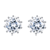925 Sterling Silver Classic Moissanite Earrings: Timeless Elegance In Plated with White Gold Setting
